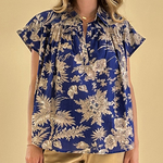 BLOUSE EMY BLOCKPRINT INDIGO FEEKA 1