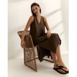 robe longue maille marron 1