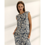 chemisier imprime bleu indigo paz torras 1