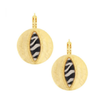 dormeuses zebra- dore noir - rondes - taratata 3