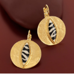 dormeuses zebra- dore noir - rondes - taratata 1