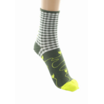 Chaussettes coton vichy kaki ivoire Berthe 1