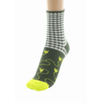 Chaussettes coton vichy kaki ivoire Berthe 3