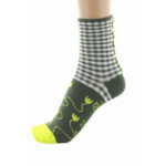 Chaussettes coton vichy kaki ivoire Berthe 4