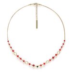 Collier ajustable Scarlet de perles rouges, Franck Herval