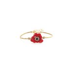 Bracelet semi-rigide Scarlet avec anémone rouge, Franck Herval