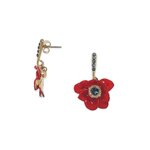 Boucles doreilles anémone top strassé Scarlet, autre vue