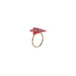 Bague ajustable anémone rouge Scarlet, autre vue