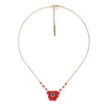 Collier ajustable Scarlet avec pendentif anémone rouge, Franck Herval