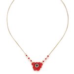 Collier pendentif anémone rouge Scarlet, autre vue