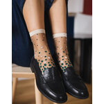Chaussettes transparentes Nakameguro Émeraude portées, photo 4