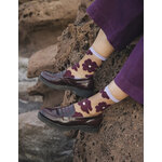 Chaussettes transparentes Murano Violette, fleurs violettes sur voile, photo 3