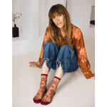 Chaussettes transparentes Blomst Corail portées, photo 3