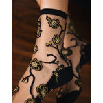 Chaussettes transparentes Blomst Gold, photo 8