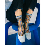 Chaussettes transparentes Cirkelbroen Bleu, détail du bord festonné, photo 4