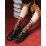 Chaussettes transparentes Oresund Bordeaux à motif zébré bordeaux et doré, Atelier St Eustache
