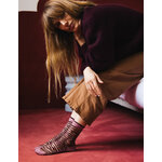 Chaussettes transparentes Oresund Bordeaux, vagues bordeaux, roses et beiges, photo 3