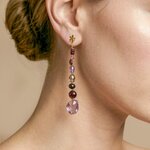 Boucles doreilles poussoir longues Belle de Nuit Nature Bijoux, porté
