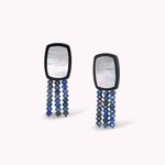 Boucles d'oreilles poussoir 3 rangs de lapis lazuli Calypso Nature Bijoux