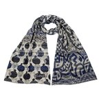 Foulard Létol Gisèle coloris Gris Bleu en coton bio