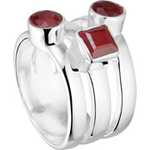 clio-blue-bague-trio-frida-en-argent-925-rouge-8-4g-t54-miniature