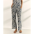 pantalon droit imprime bleu indigo paz torras 1