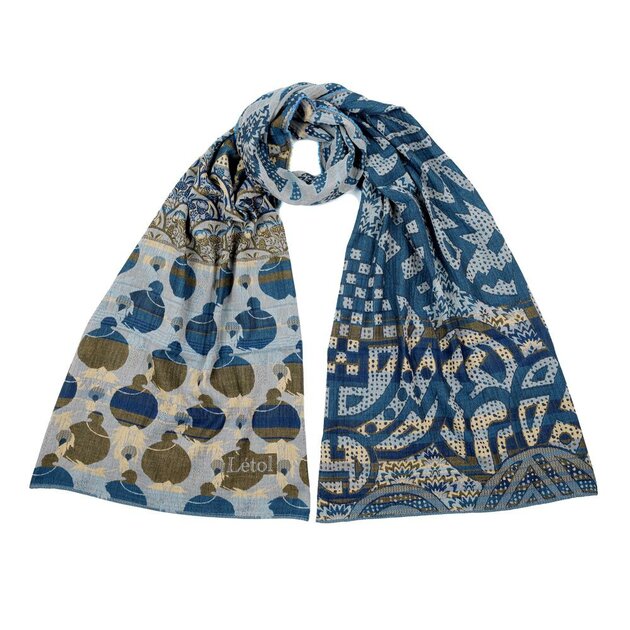 Foulard Létol Gisèle coloris Canard en coton bio