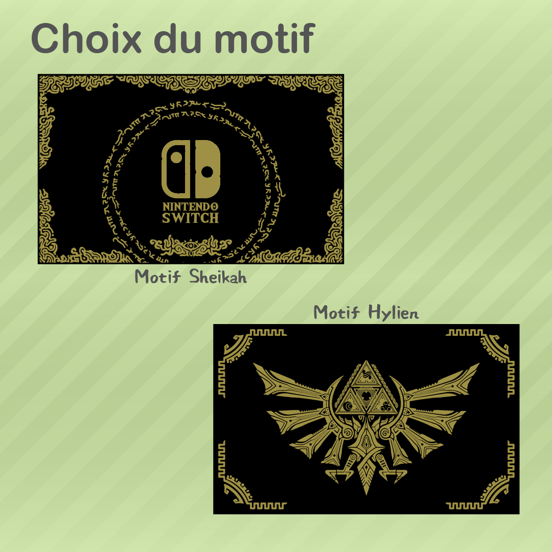 Motif dock Zelda noir