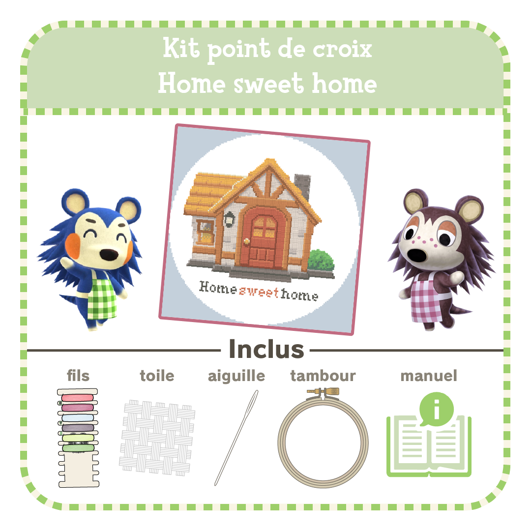 Kit de point de croix - Home sweet home