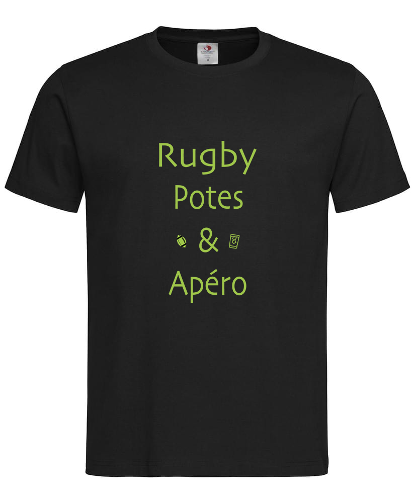 tee shirt noir rugby potes et apéro vert site