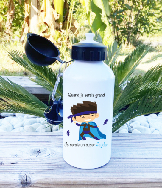 gourde super hero bleu