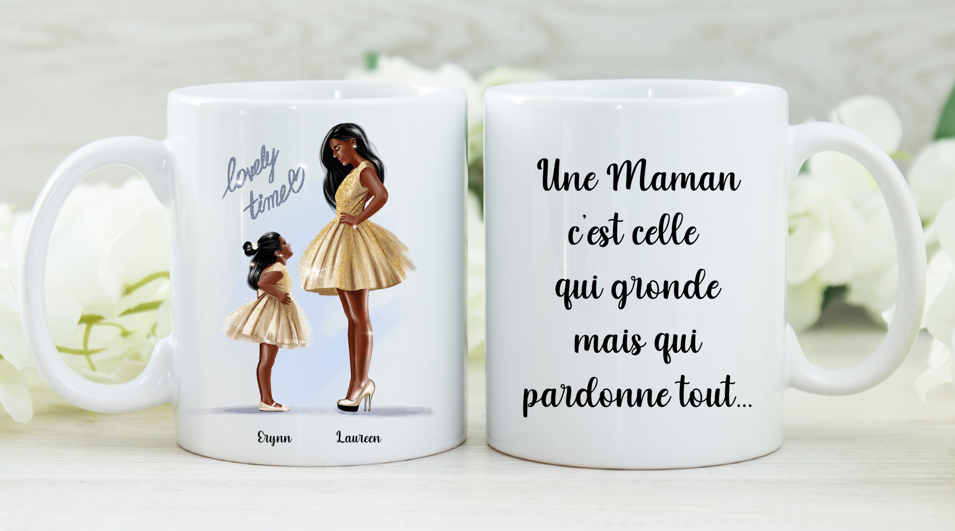 mug maman fille clipart 2