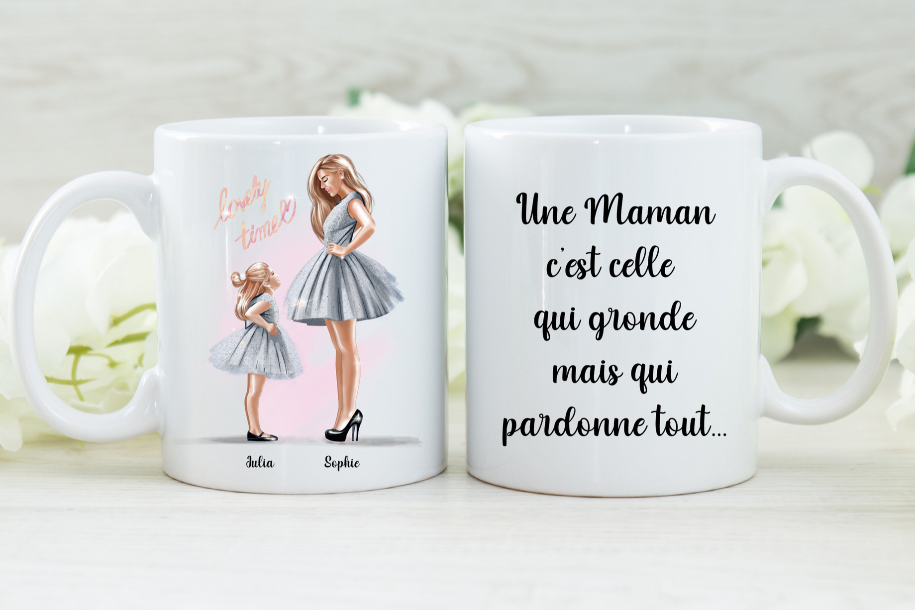 mug clipart maman fille 1