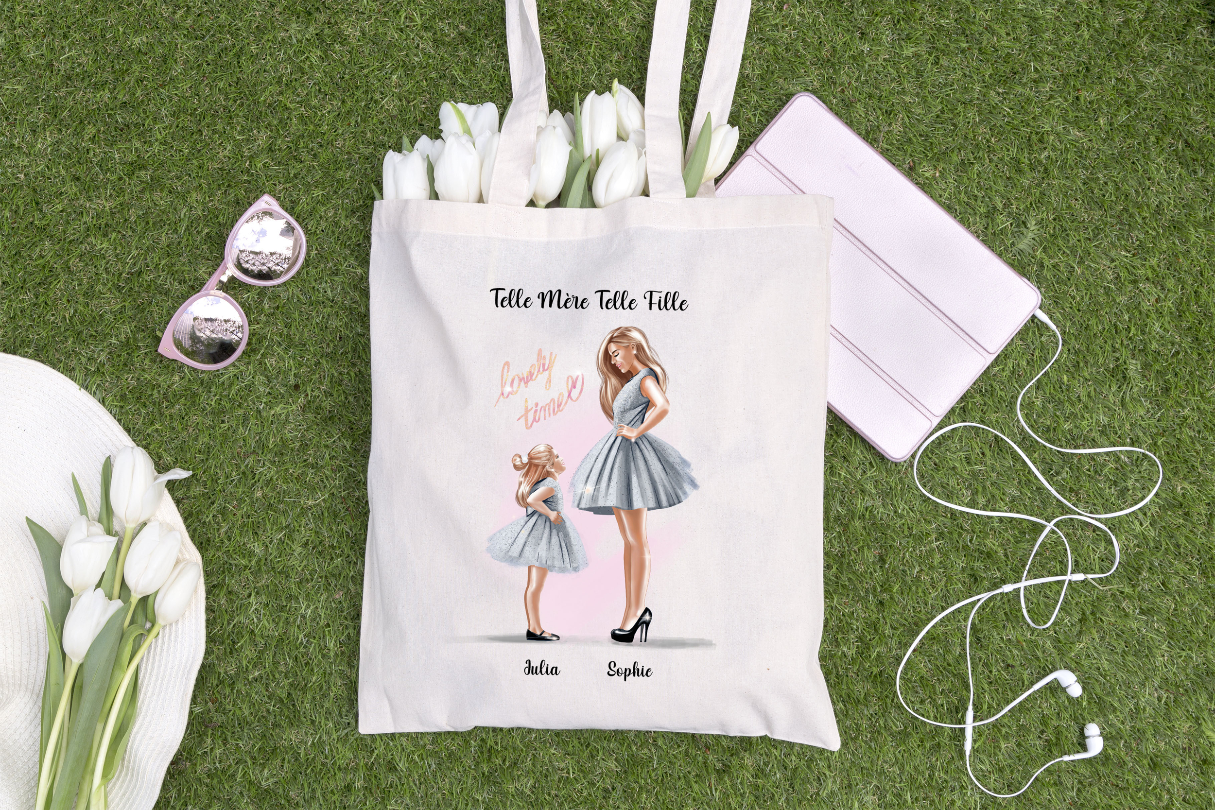 tote bag mere fille tutu gris site copie