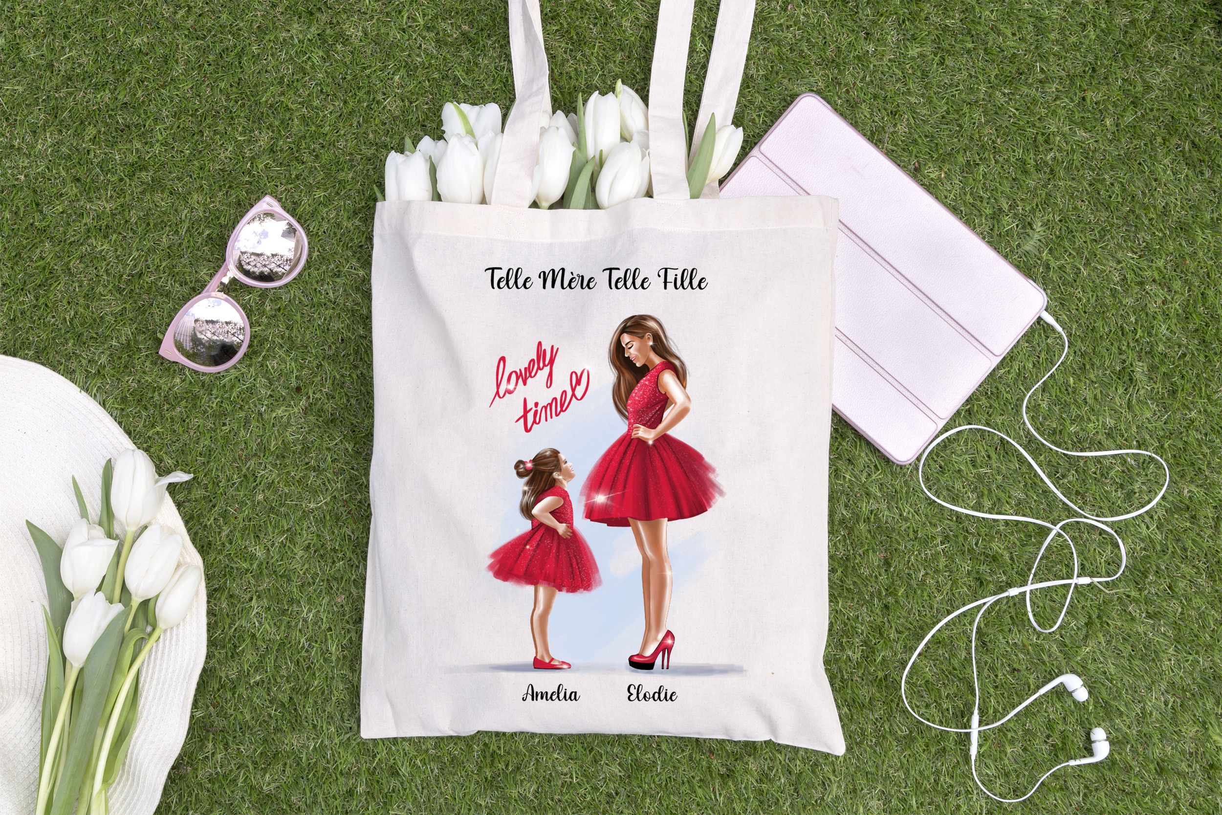 tote bag mere fille tutu rouge site copie