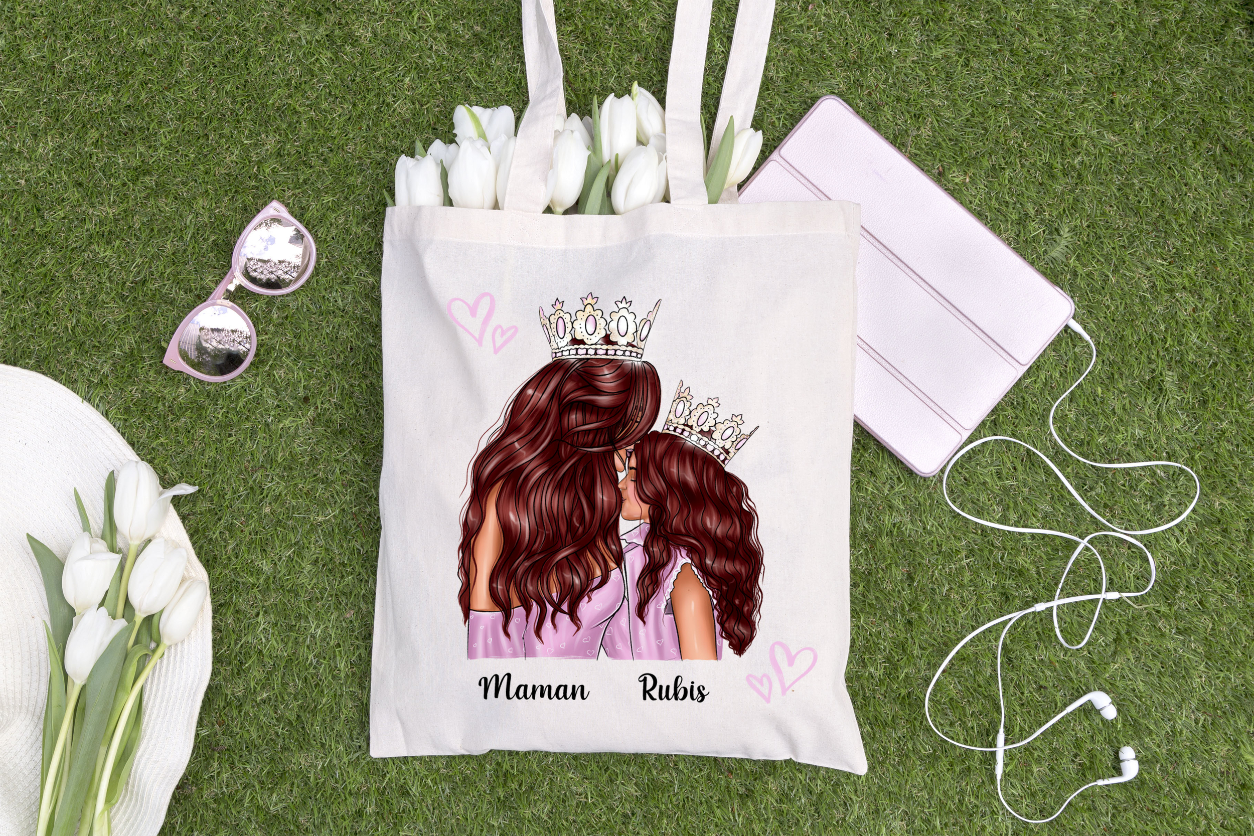 tote bag mere fille princesse rousse site copie