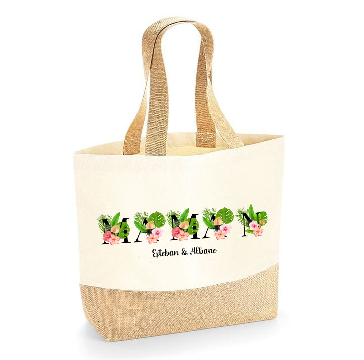 sac cabas maman fleuri tropical