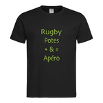 tee shirt noir rugby potes et apéro vert site