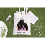 tote bag mere fille princesse brune site