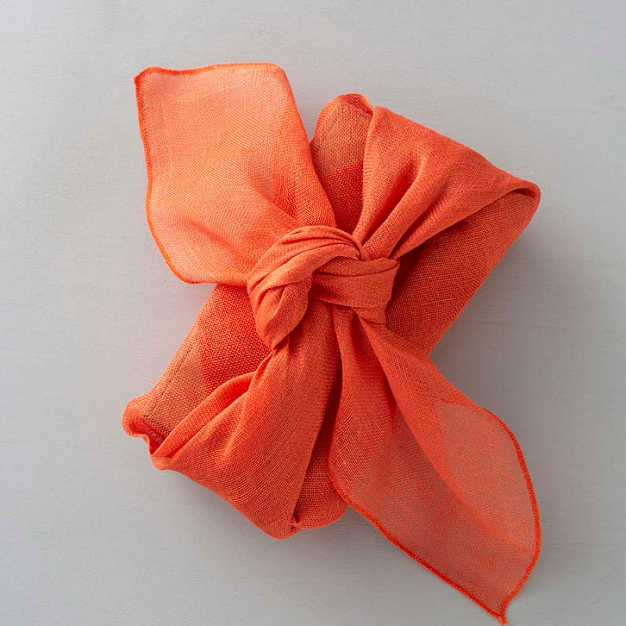 Furoshiki Rezo en lin orange