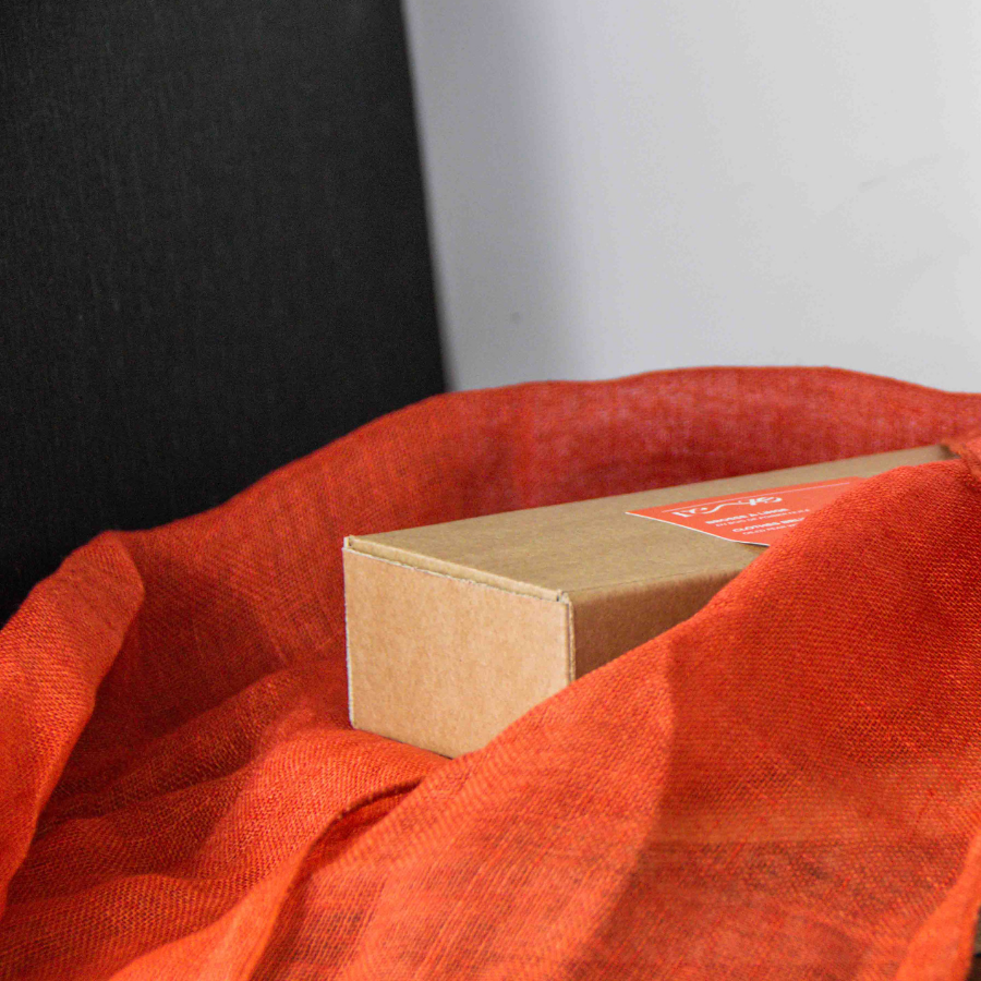 Design Furoshiki en lin orange Rezo