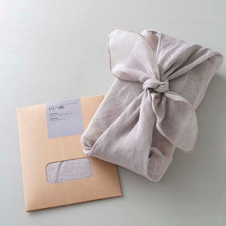 furoshiki en lin gris rezo