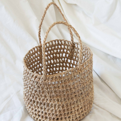 Sac rond tressé- vannerie Rezo