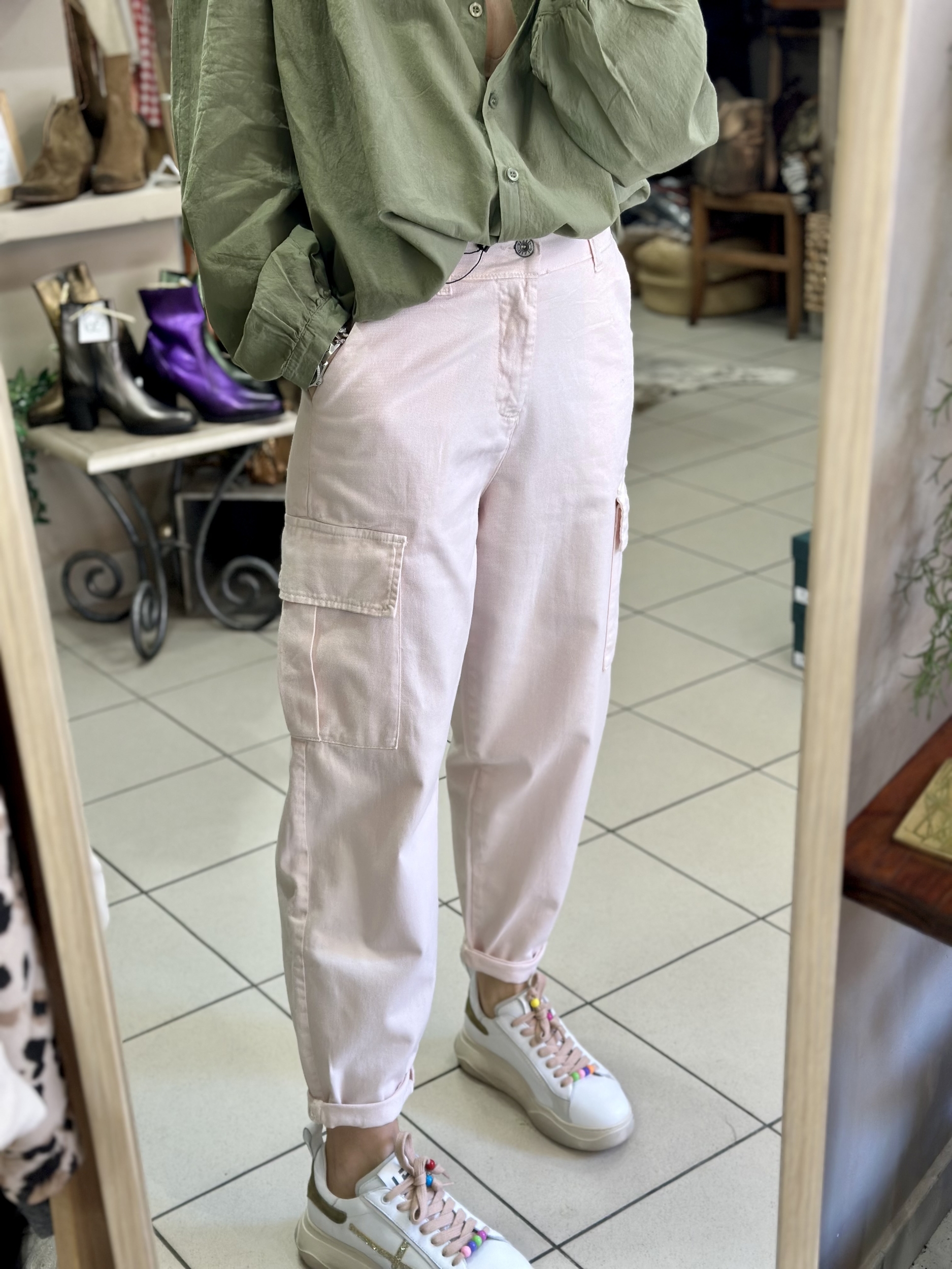 Pantalon Cargo ROSALIE - Rose Poudré