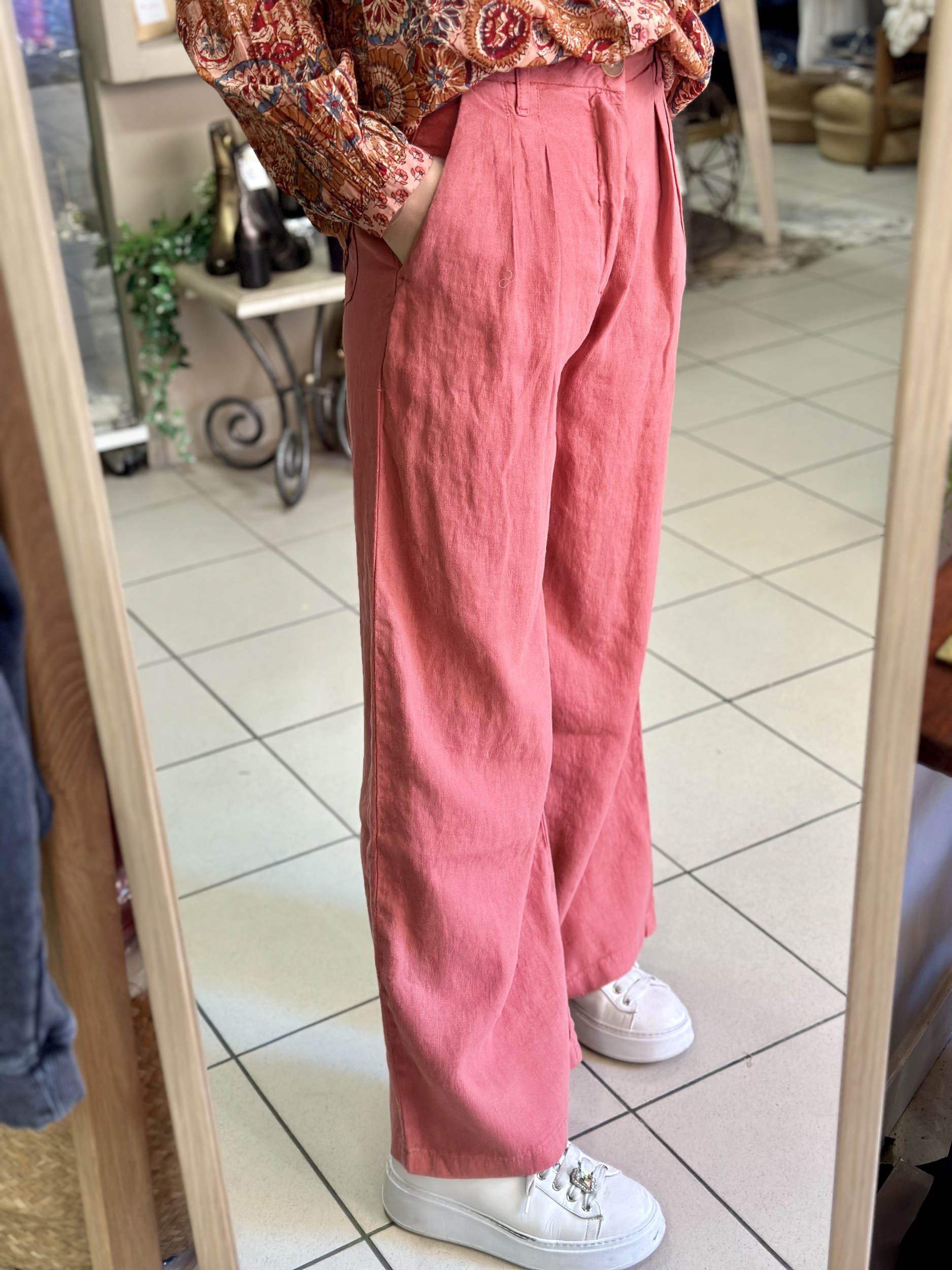 Pantalon MARISA - Rose - Maison Hotel