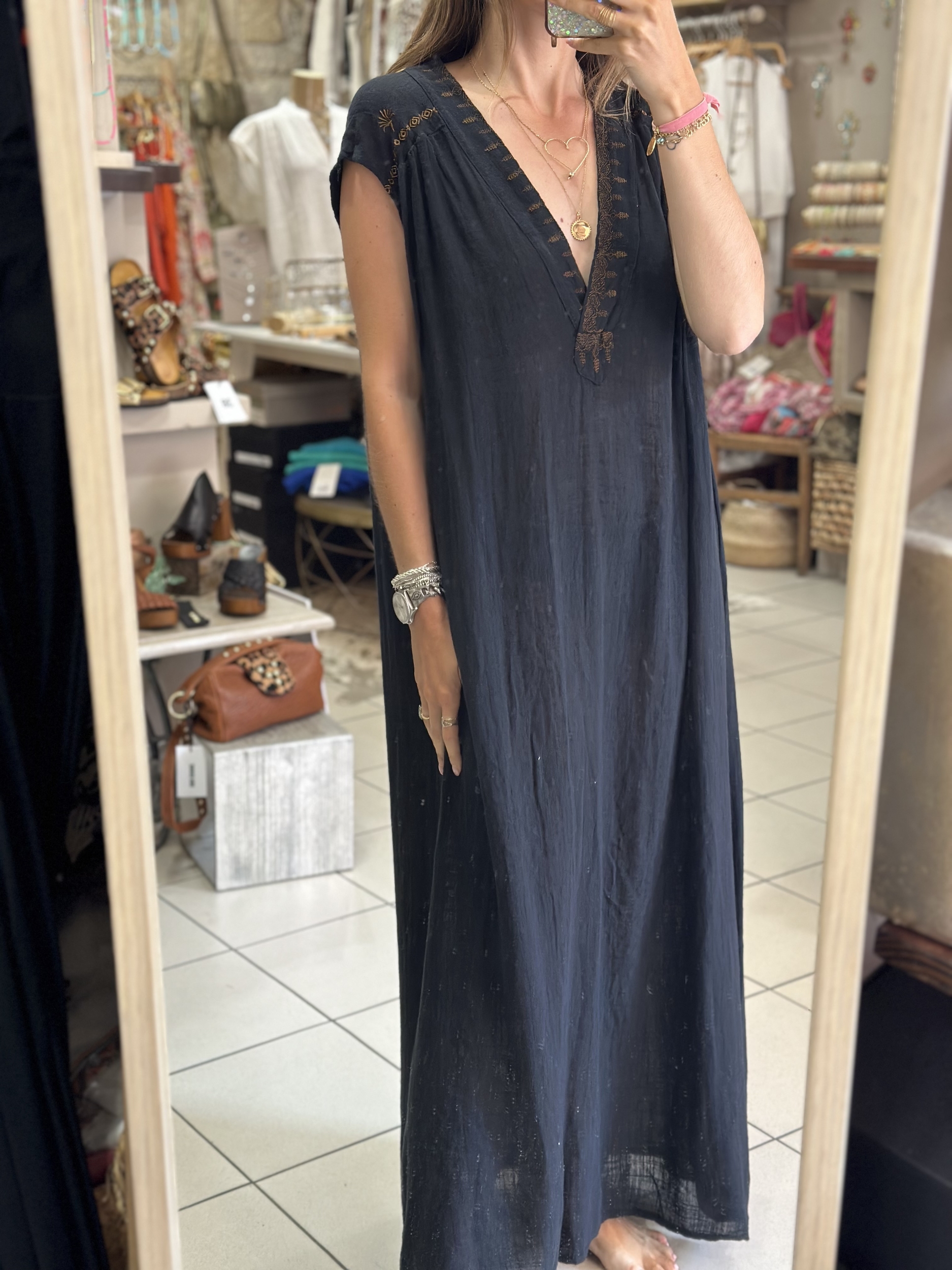 Robe MYKONOS - Noir - Johanna Paris