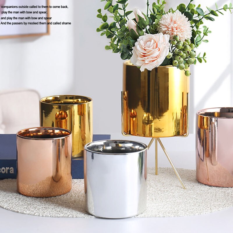 Pots-de-fleurs-en-c-ramique-Vase-nordique-galvanis-or-Succulent-pot-de-fleurs-Vases-hydroponiques