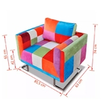 VidaXL-fauteuil-Cube-avec-pieds-chrom-s-Patchwork-Design-tissu-color-Patchwork-salon-chambre-chaises-meubles