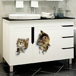 Imperm-able-chat-chien-3D-mur-autocollant-trou-vue-salle-de-bains-toilette-salon-d-cor