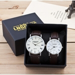 2-pi-ces-mode-Couple-montres-amant-haute-brillance-verre-cuir-ceinture-ensemble-de-montres-contient